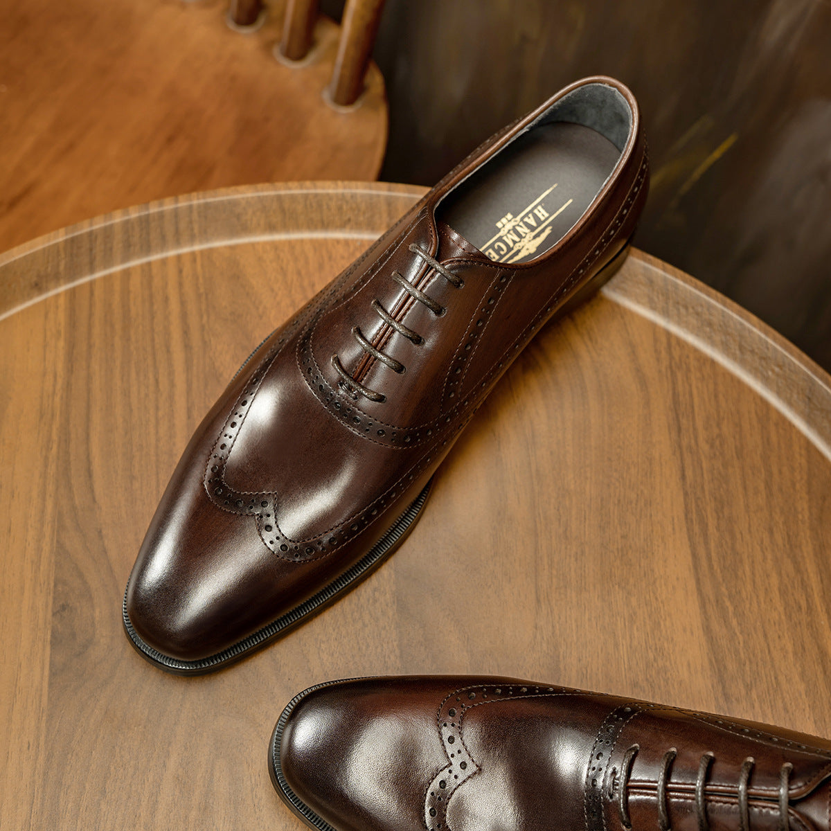 Men's Formal Oxford Brogue Cowhide Plus Size Leather Shoes