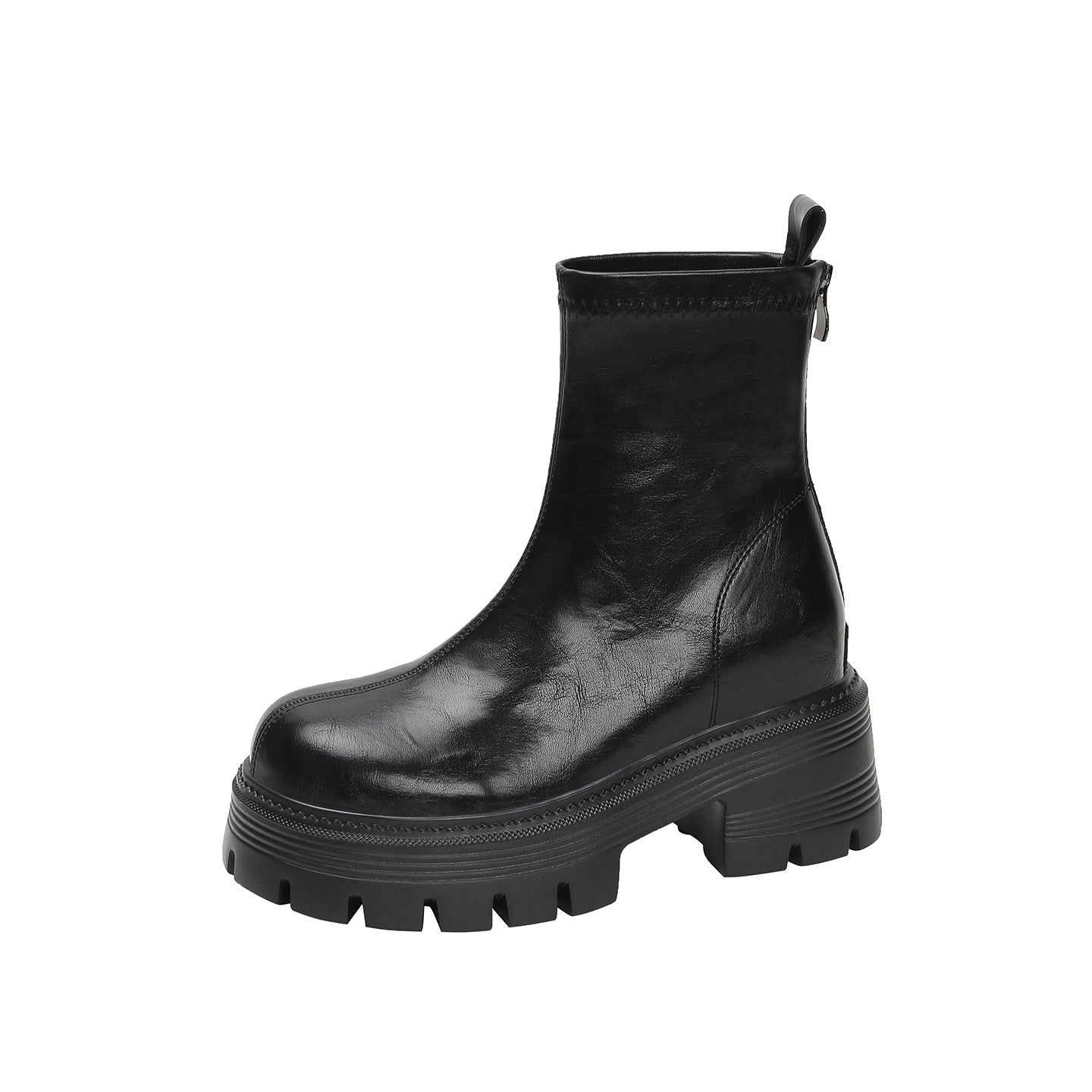 British Style Rear Zipper Martin Female Women's Leather Boots
