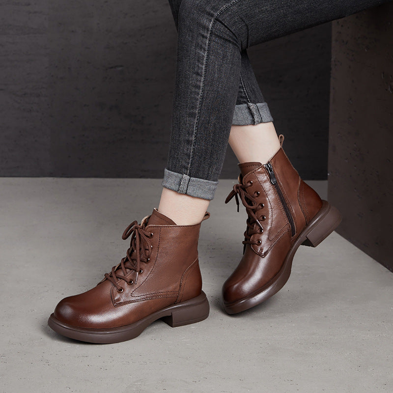 Durable Classic Women's Genuine Martin Skinny Women's Leather Boots