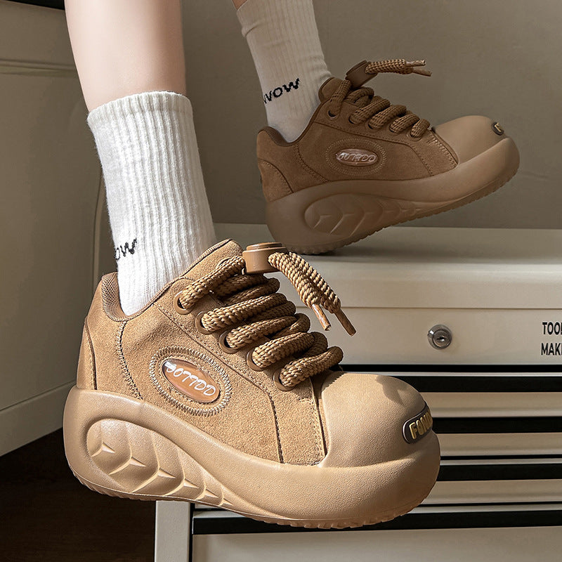Women's & Men's Design Platform Inner Height Increasing Board Sports Men's Casual Shoes