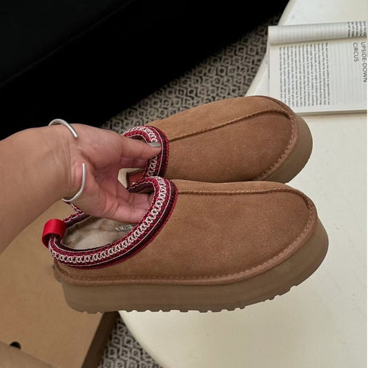 Women's Fur Integrated Thick-soled Ethnic Style Half Thickened Wool Women's Snow Boots