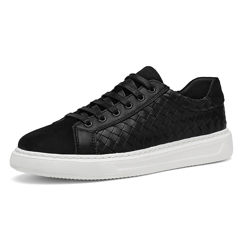 Men's Fashionable High-grade Sports Slip-on Thick-soled Woven Light Men's Board Shoes