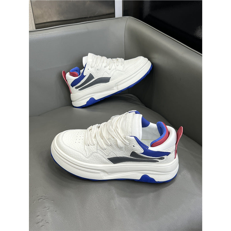 Men's Platform White Versatile Green Sports Breathable Men's Board Shoes
