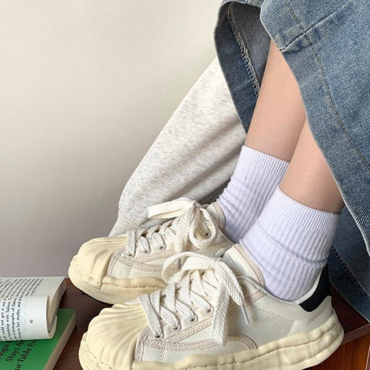 Women's & Men's Thick-soled Shell Toe Dissoed Couples Fashion Men's Board Shoes