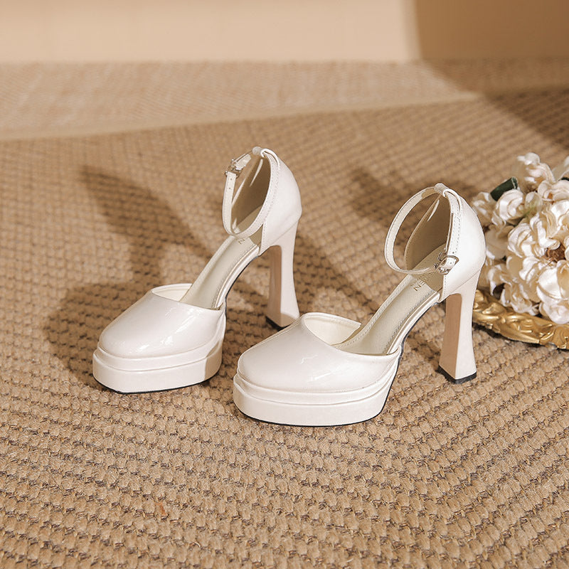 Women's French Mary Jane Wedding Waterproof Platform Sexy High Heeled Sandals