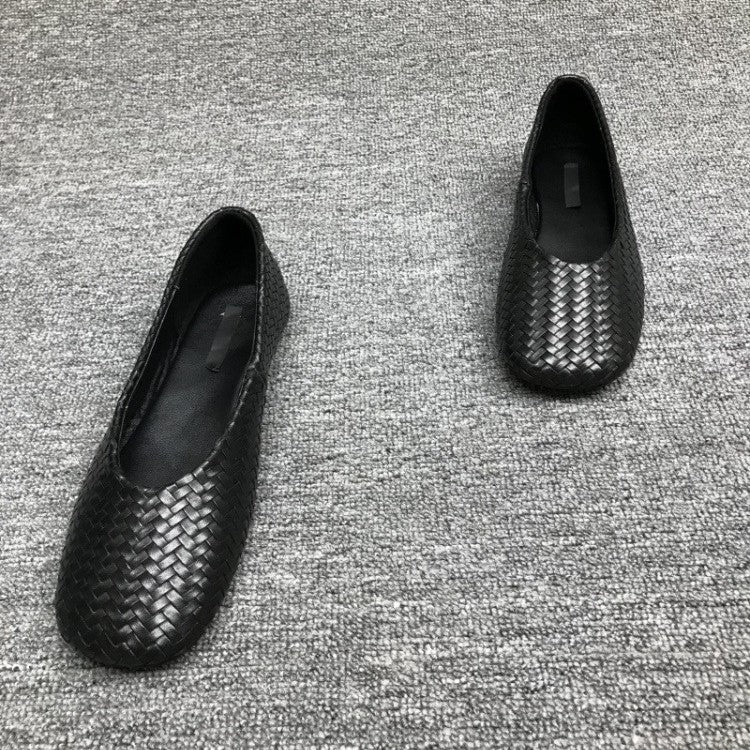 European Goods Low Flat Round Head Woven Women's Fashion Shoes