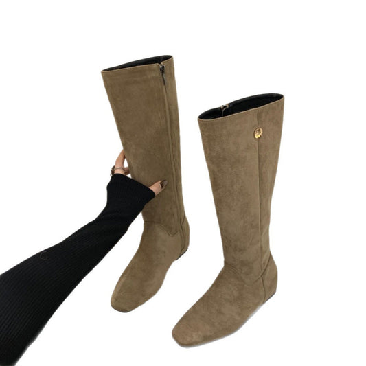 Women's Suede Veet Padded Height Increasing Insole Side Women's Leather Boots