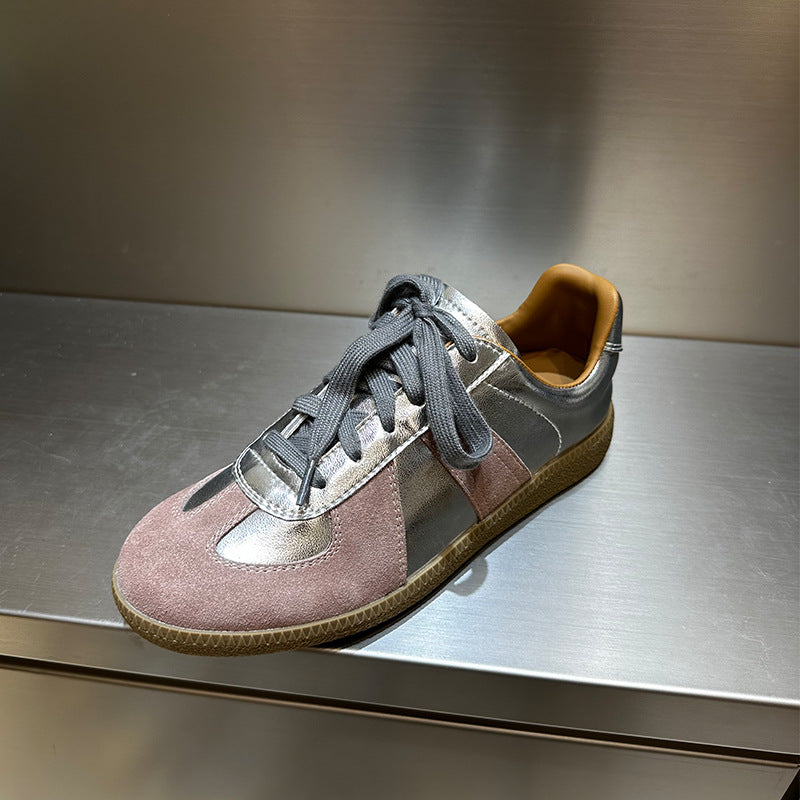 Women's Elk High Version Retro Genuine German Training Round Sneakers