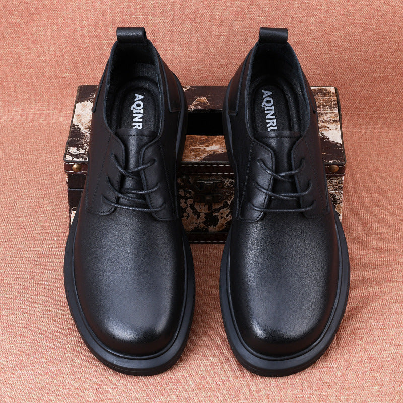 Men's Grain Cowhide Business Formal Wear Soft Leather Shoes