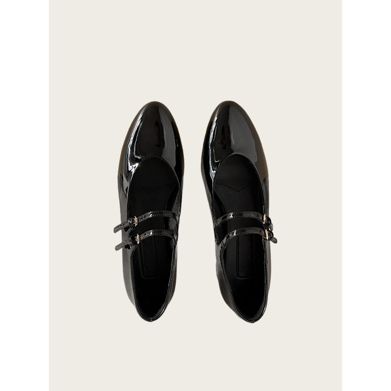 Women's Genuine Retro Mary Jane Flat Low-cut Buckle Loafers
