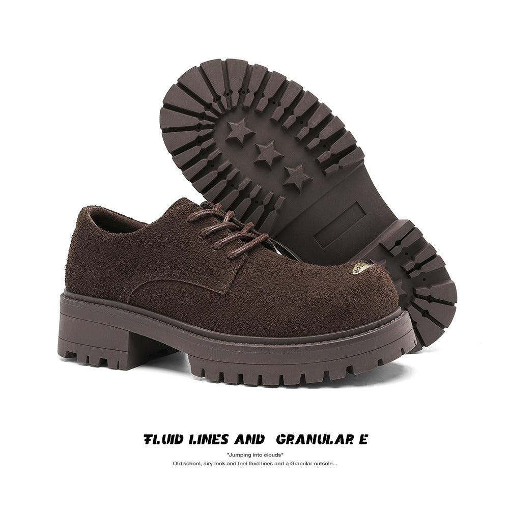 Men's Platform British Style Derby Niche Fashion Men's Casual Leather Shoes