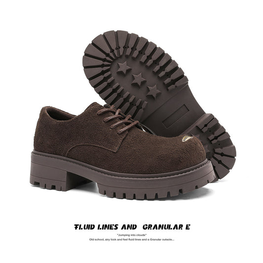 Men's Platform British Style Derby Niche Fashion Men's Casual Leather Shoes