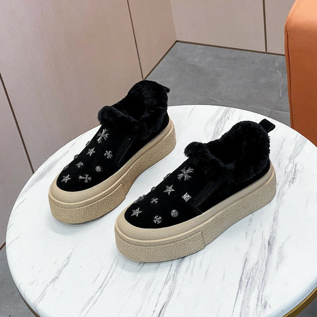 Women's Fleece-lined Warm Plush Winter Thick Cotton Snow Boots