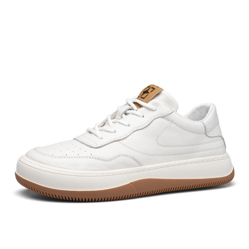 Men's British Style Head Tilt Small Soft Bottom Breathable Autumn Cowhide Men's Board Shoes