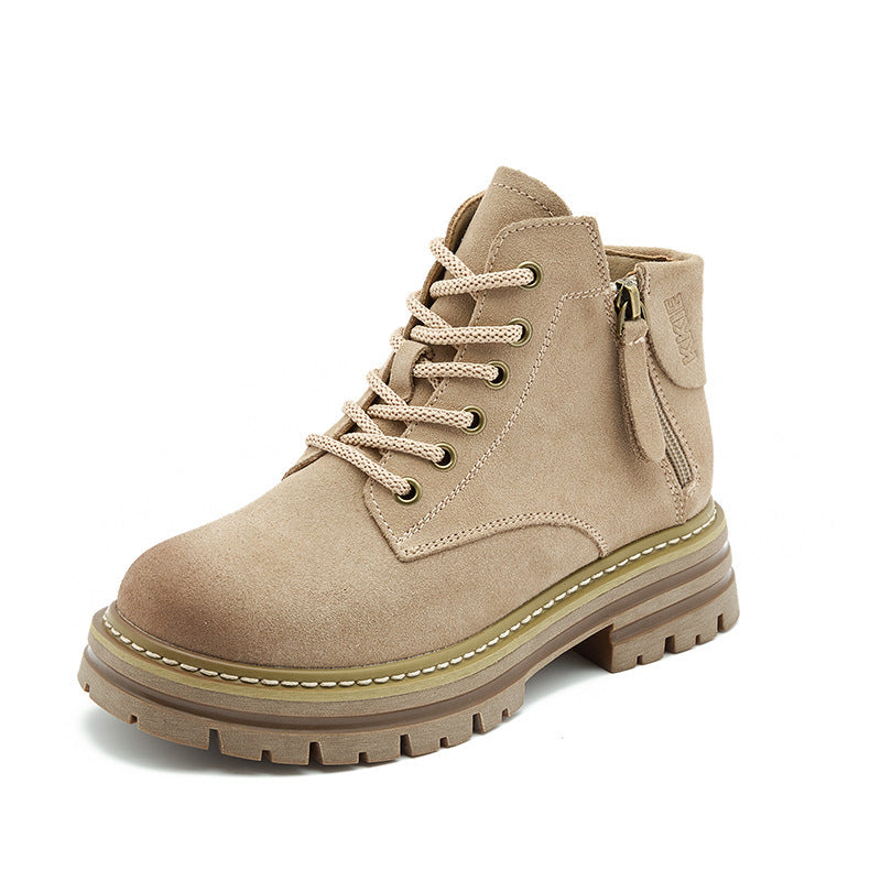 Women's Split Worker Double Zip Platform Hight Boots