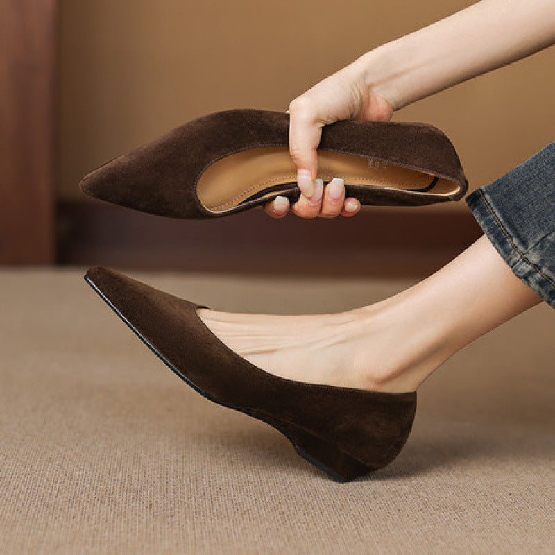 Women's Frosted Low Shallow Mouth Pumps Spring Temperament Women's Fashion Shoes