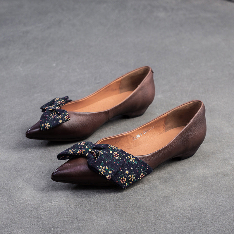 Women's & Men's First Layer Cattlehide Fashion Slip-on Pointed Casual Shoes