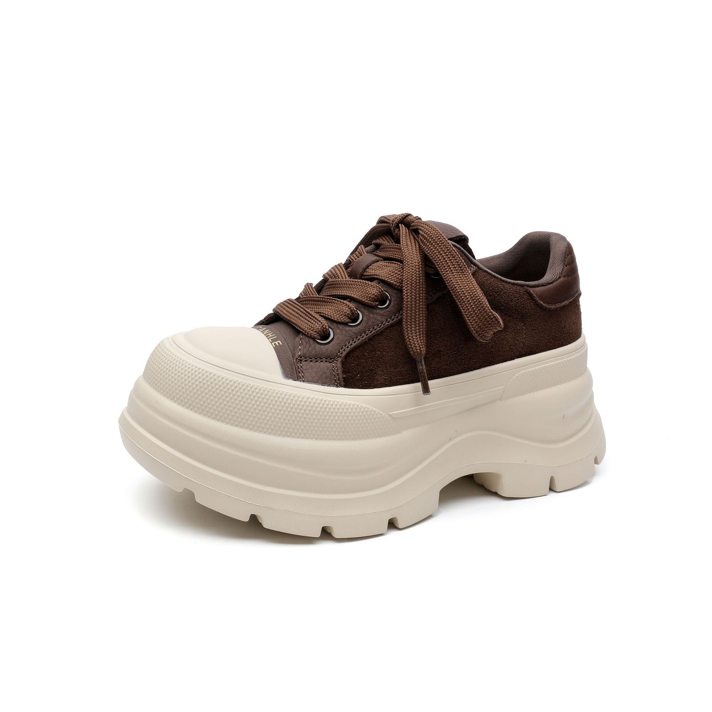 Women's Layer Cowhide Small Thick Bottom Heightened Platform Women's Sports Shoes