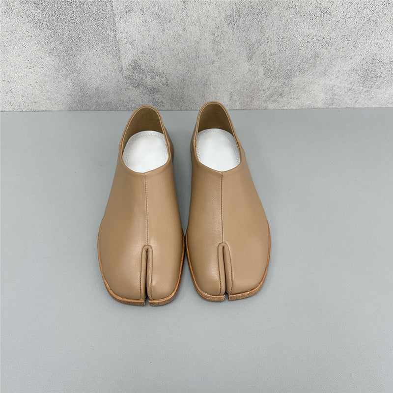 Women's Deep Mouth Pumps Soft Genuine Cowhide Stirrup Loafers