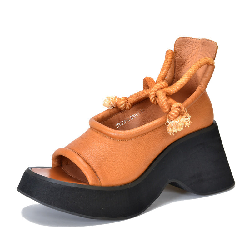 Activity Price First Layer Cowhide Peep Sandals