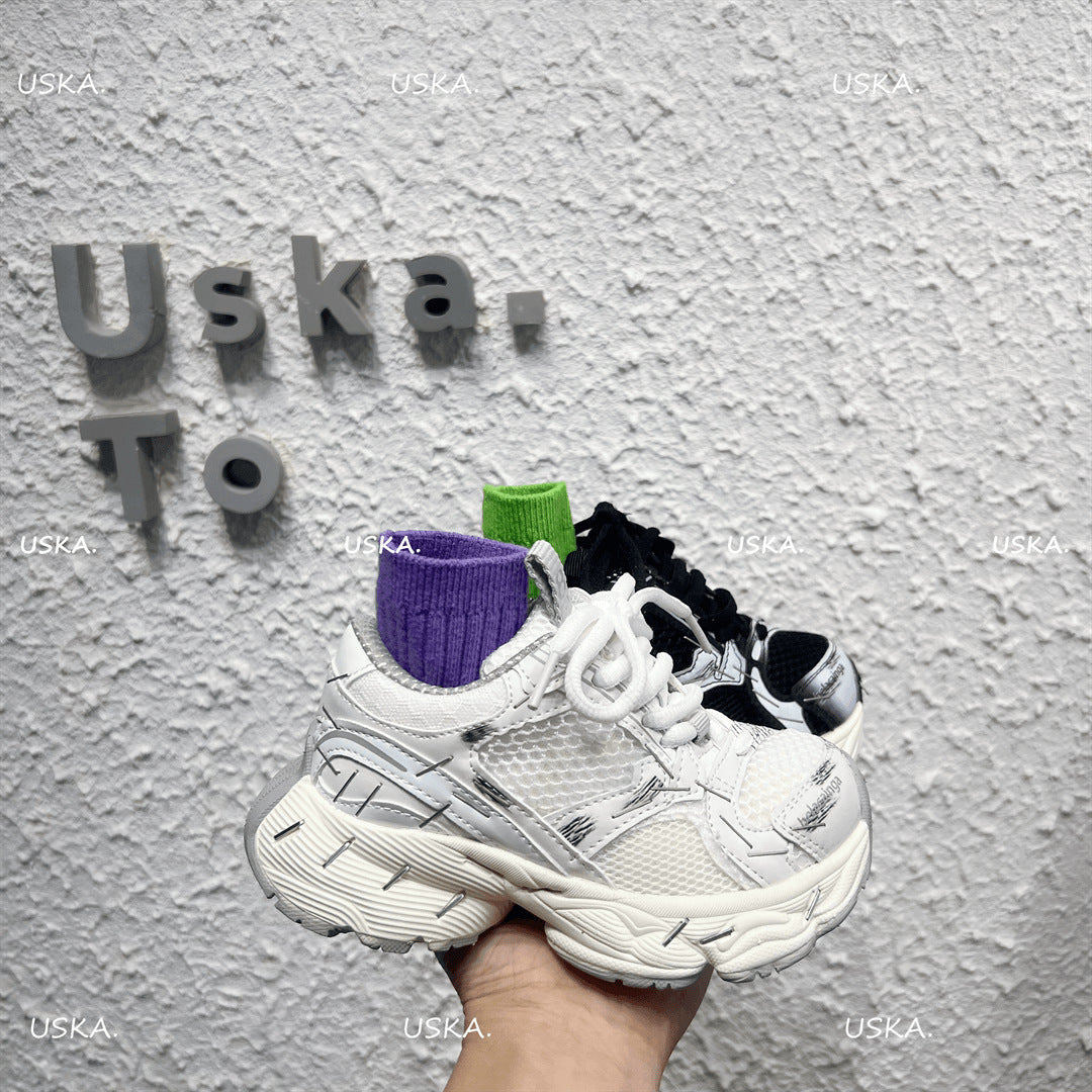 Children's Trendy Stapler Dad Lightweight Boys Distressed Children's Sports Shoes