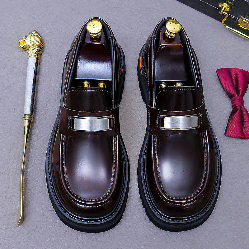 Men's Thick Bottom Lightweight Versatile Cowhide Two Men's Business Leather Shoes