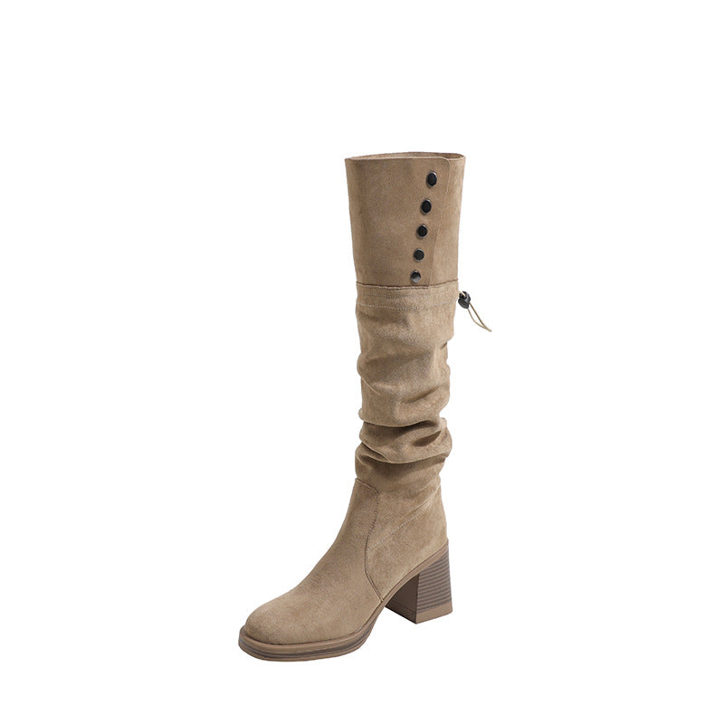 Suede Retro Two-way High Pile Style Boots