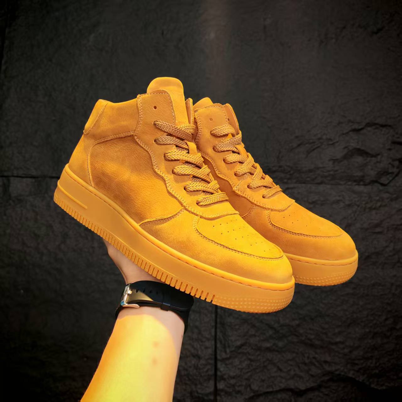 Layer Cowhide Air Force Breathable Platform Sports Height Casual Shoes