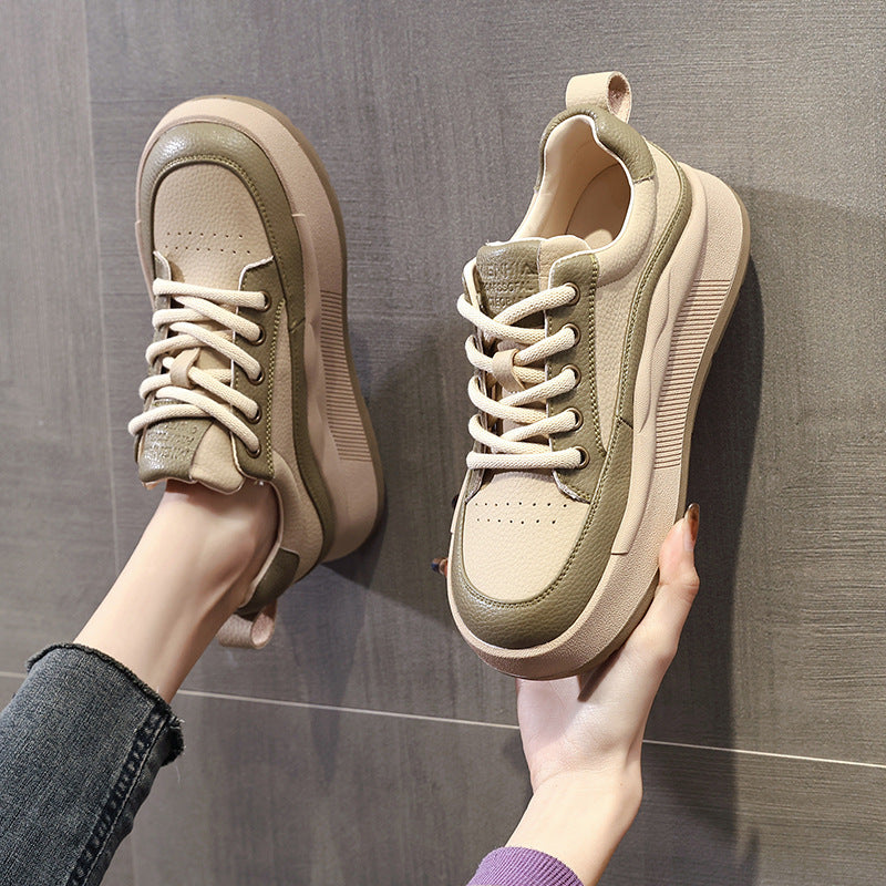 Women's Thick-soled Spring Lightweight Breathable White Bread Casual Shoes