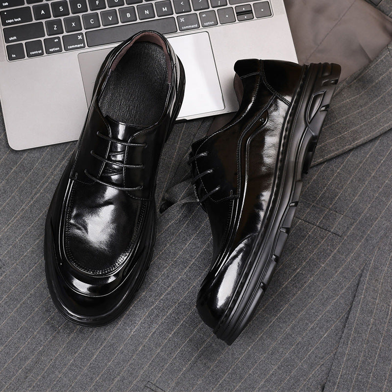 Men's First Layer Cowhide British Style Genuine Leather Shoes