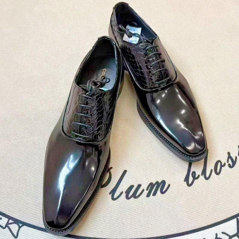 Men's Formal Wear Genuine Slit Beads Snake Men's Business Leather Shoes