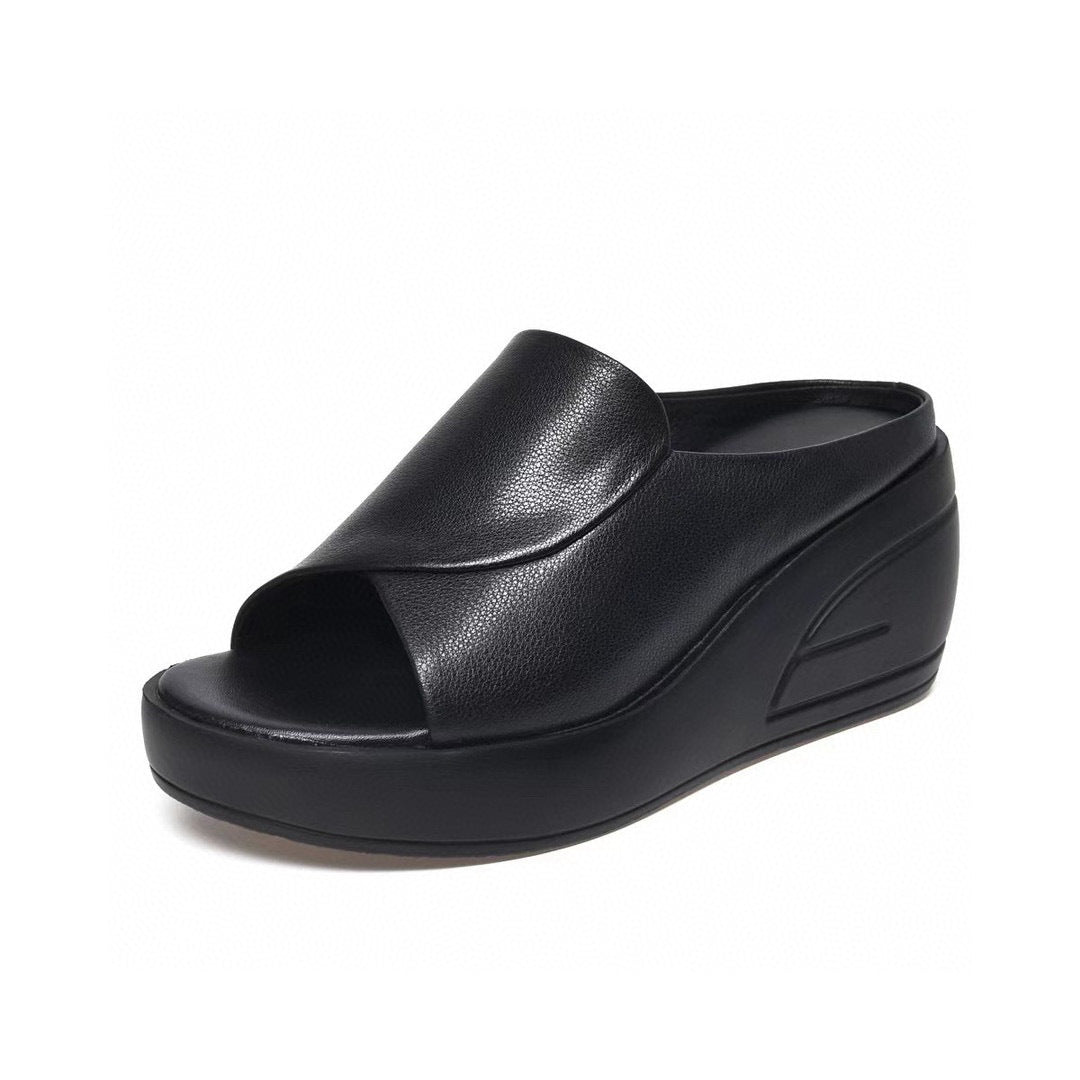 Women's Wear Summer First Layer Cowhide Temperament Slippers