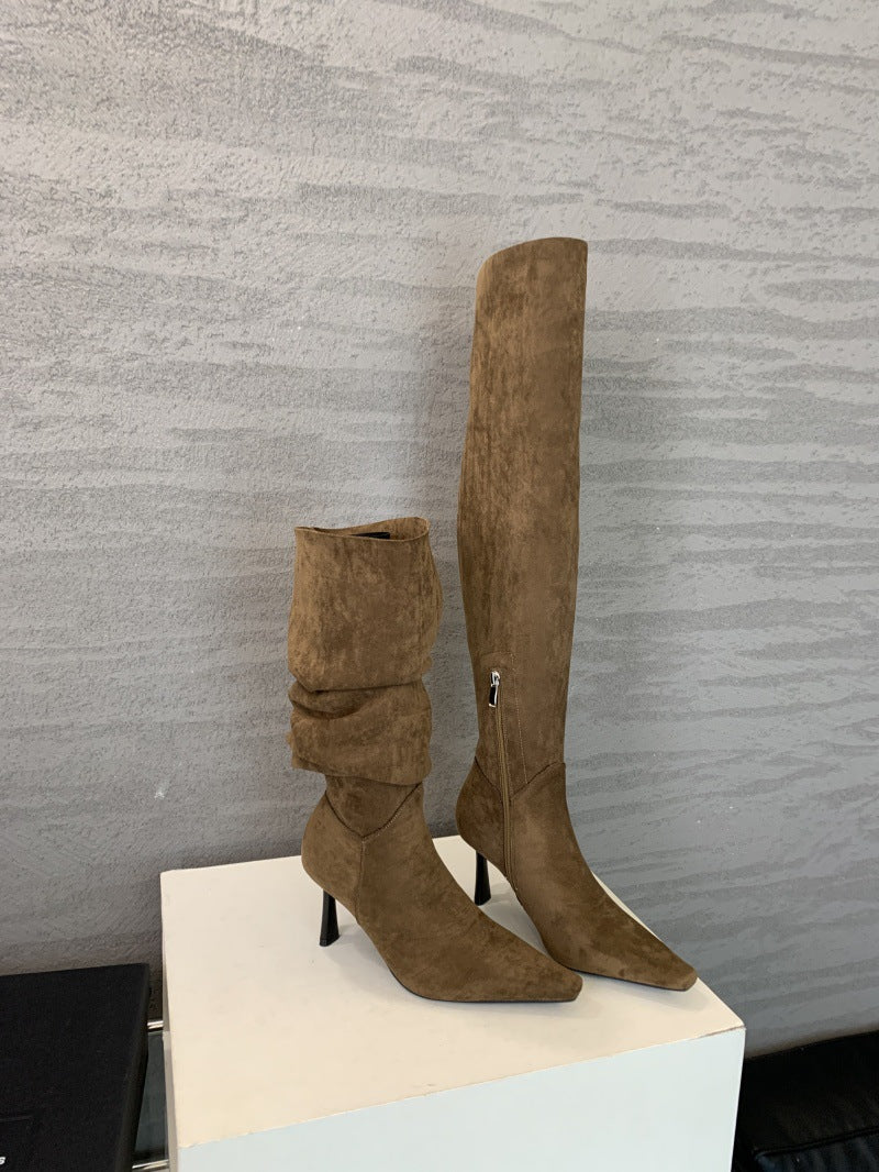 Stiletto Knight Two-way Wear Female Temperament Women's Leather Boots