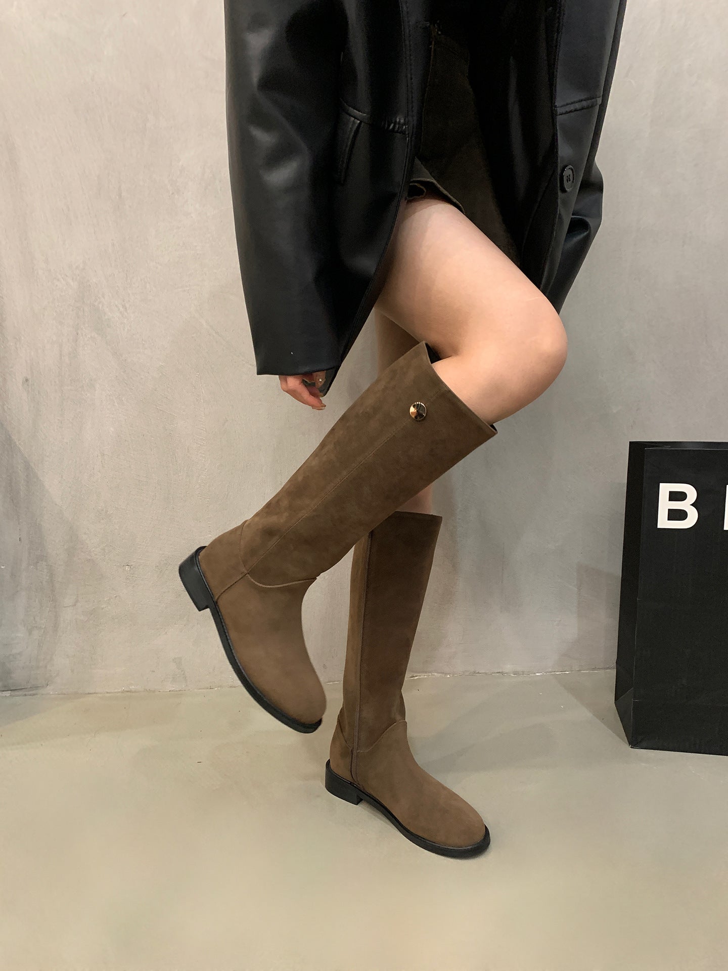 Women's Cowboy Martin Fashion Skinny Autumn Vintage Women's Leather Boots