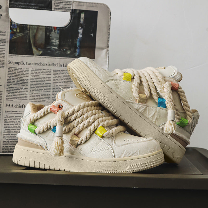 Summer Breathable Versatile Distressed Couple Platform Sneakers