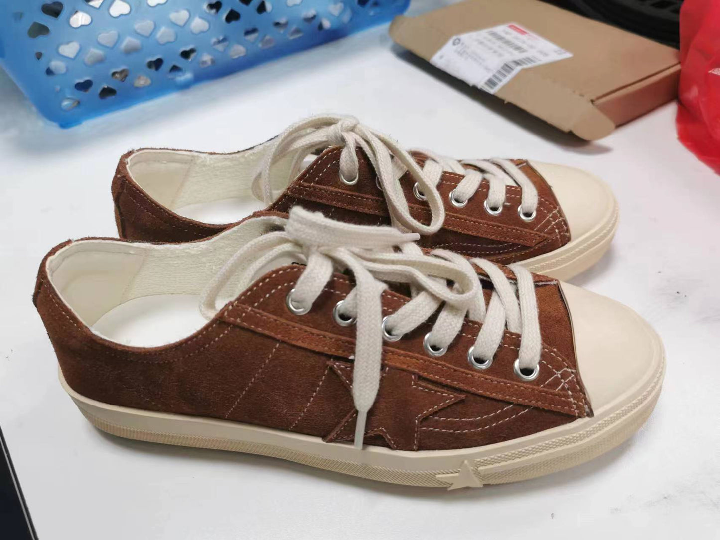 Women's Cowhide Version Sports Distressed Dirty Thick Bottom White Women's Casual Shoes