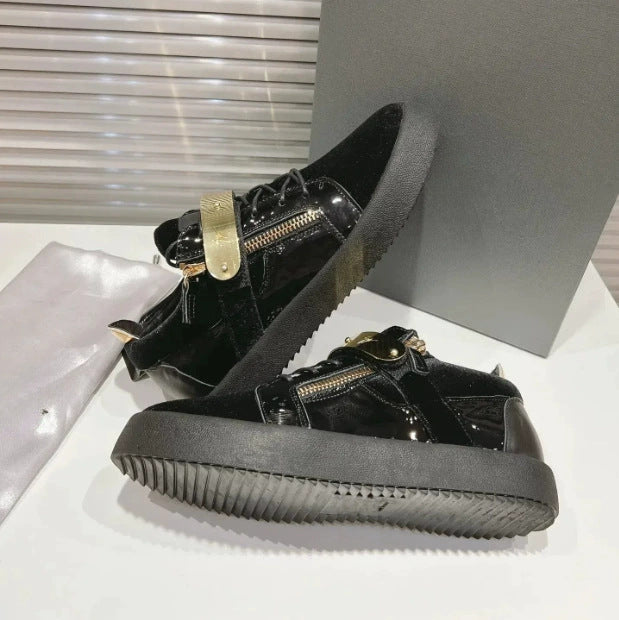 Women's Sports Trendy Double Zipper Design Round Women's Casual Shoes