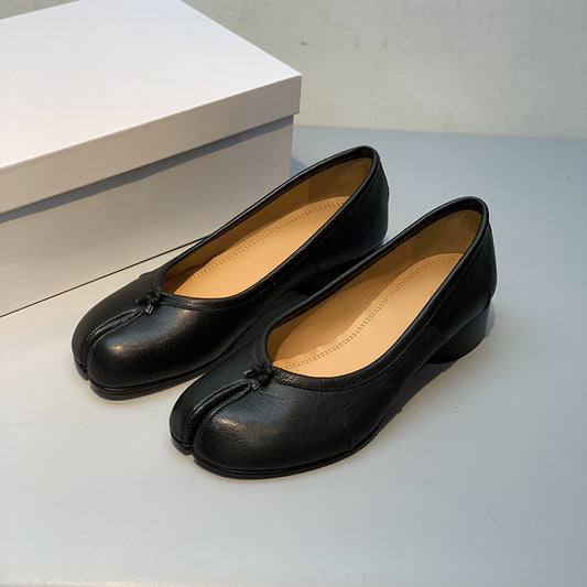 Women's Sheepskin Flat Low-cut Summer Retro Easy Matching Slip-on Leather Shoes