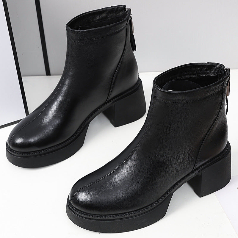 Women's Sheepskin Winter Martin Ankle Authentic British Style Mid Boots