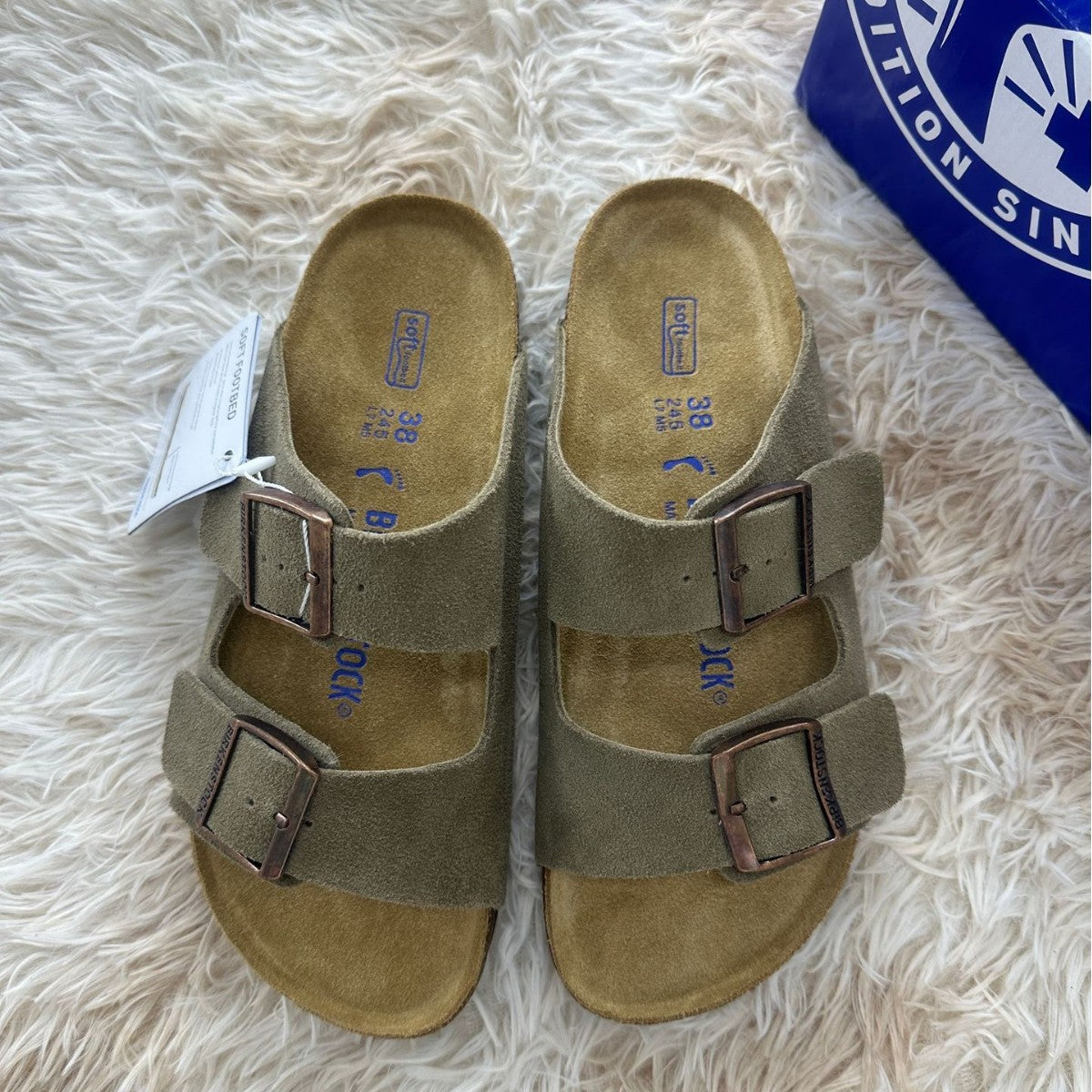 Women's & Men's Suede Soft Bottom Double Breasted Pure Sandals