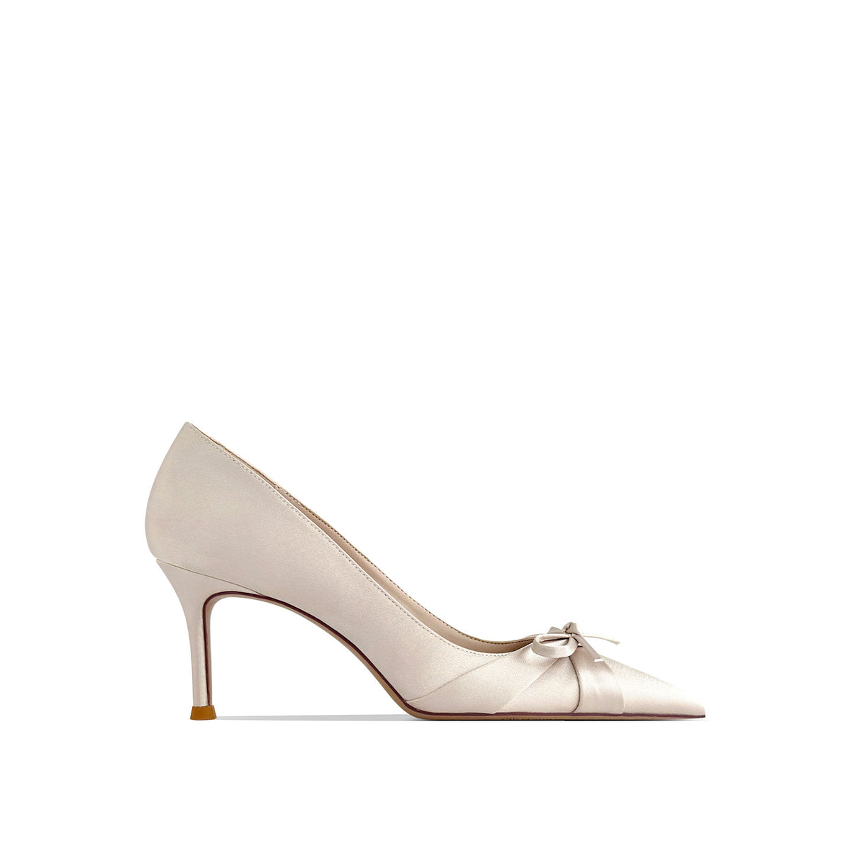 Women's Beautiful Satin High Stilettos Bow Temperament Banquet Pointed Women's Fashion Shoes