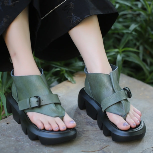 Women's Top Layer Cowhide Light Roman Larger Sandals