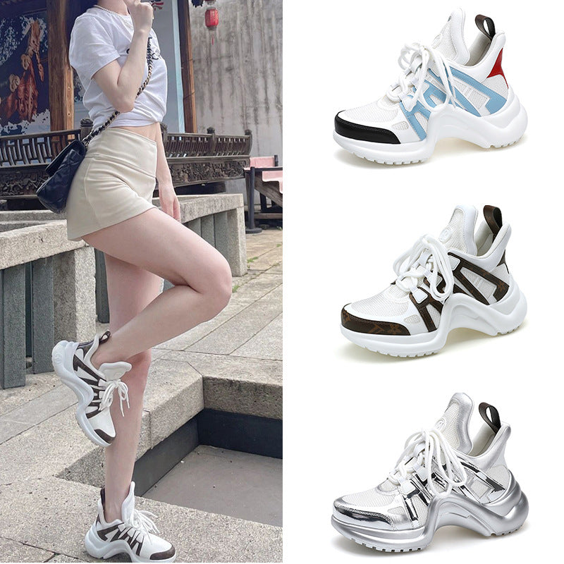 Women's Bow-shaped Dad Platform Height Increasing Breathable Casual Shoes