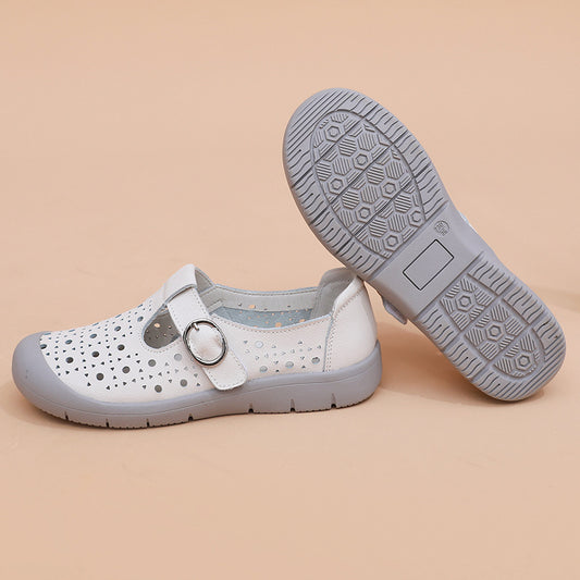 Women's Style Slip-on Cowhide Comfortable Soft Bottom Women's Shoes