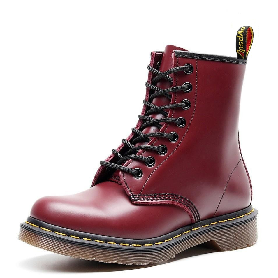 Women's & Men's Genuine Motorcycle Round Toe Fashion Haulage Motor Plus Women's Leather Boots