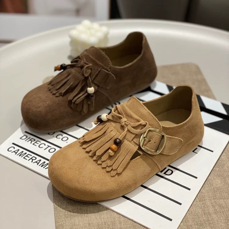 Women's Spring Tassel Removable Thick Bottom Full Wrap Women's Casual Shoes