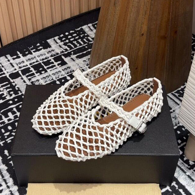 Sheepskin Version Korean Style Niche Woven Women's Fashion Shoes