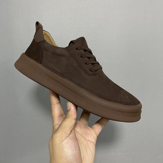 Men's Black Autumn Youth Less Thick Bottom Men's Casual Leather Shoes