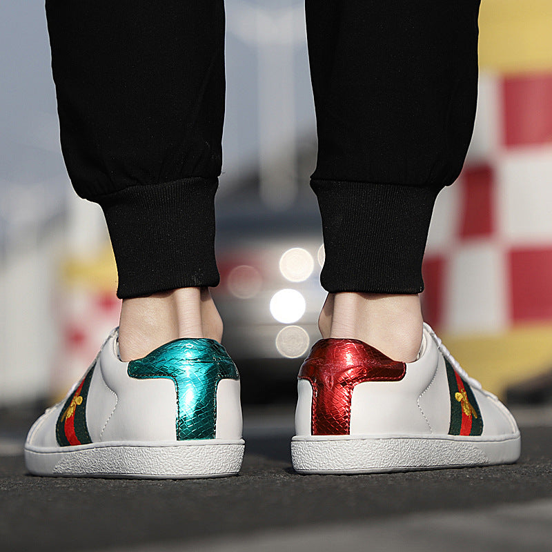 Spring White Low-cut Genuine Flat Trend Sneakers