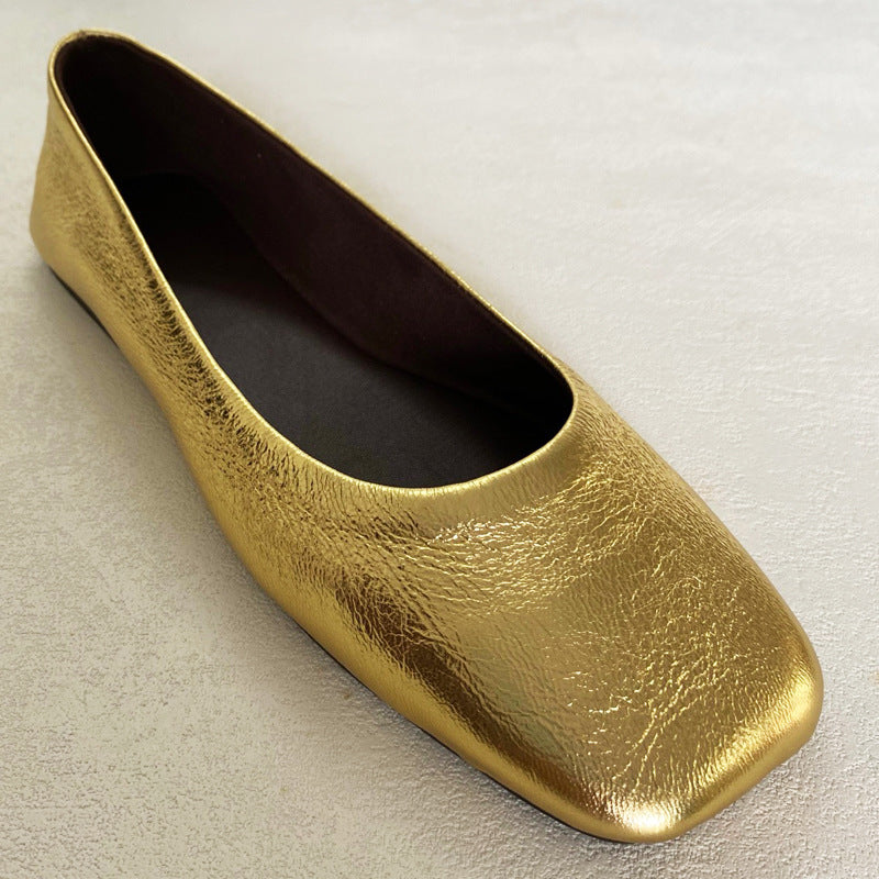 Women's Summer Flat Square Toe Ballet Low-cut Low Comfort Light Heels